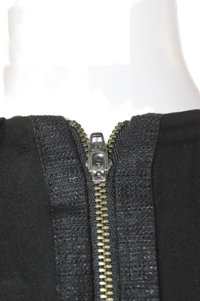 Helmut Lang Womens Basic Tank Black Round Neck Sleeveless Zip Spring Size 6