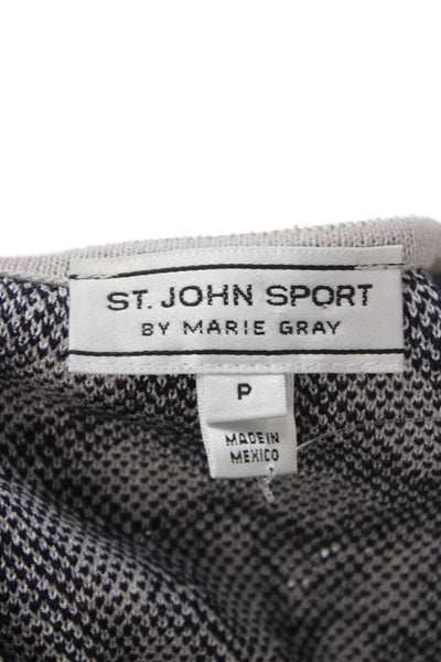 St. John Sport By Marie Gray Womens Geometric V-Neck Vest Gray Size PP