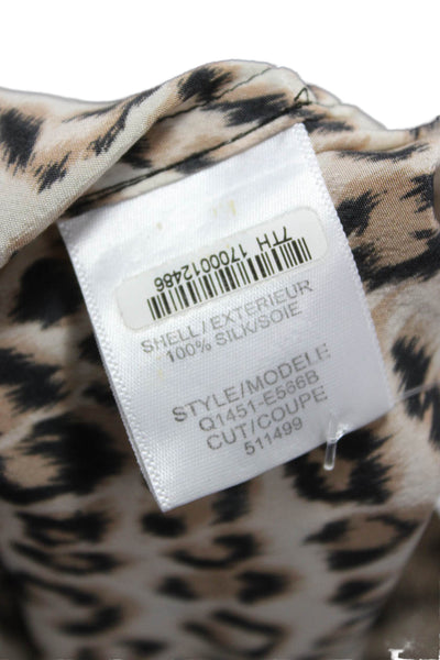 Equipment Femme Womens Silk Leopard Blouse Basic Long Sleeve Size S