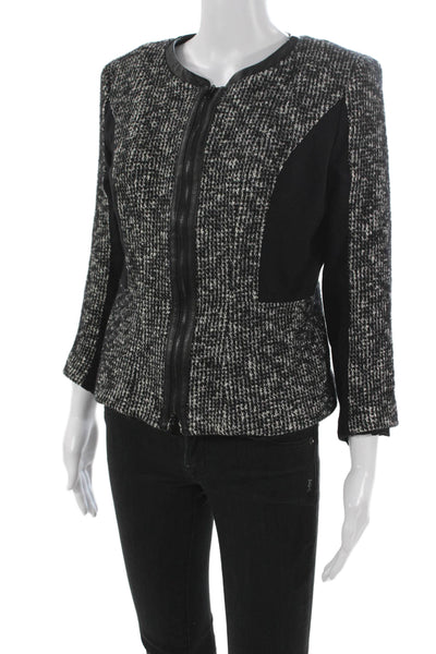Classiques Entier Womens Basic Jacket Black Virgin Wool Zip Long Sleeve Size M
