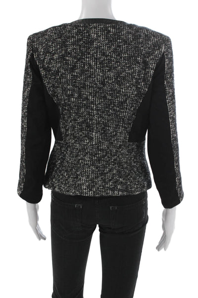 Classiques Entier Womens Basic Jacket Black Virgin Wool Zip Long Sleeve Size M