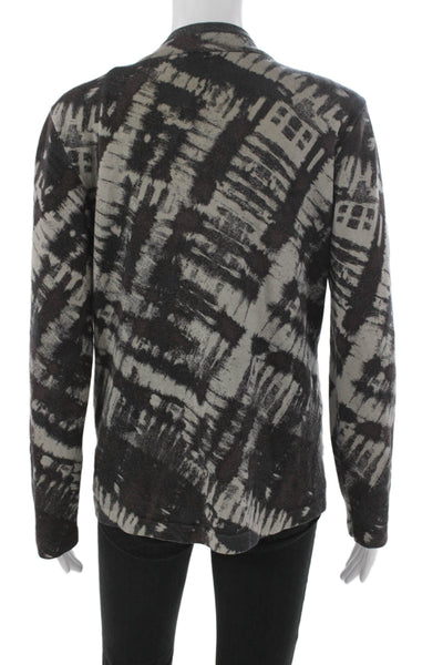St. John Sport Women Bomber Jacket Wool Multicolor V-Neck Long Sleeve Size S