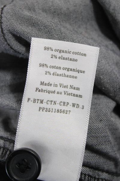 Everlane Women Cropped High Rise Pants Black Button Organic Cotton Size 10