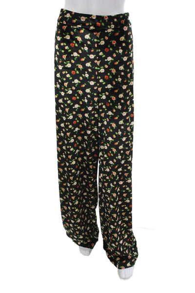 Sezane Womens Black Floral Dress Pants Zip Size 42