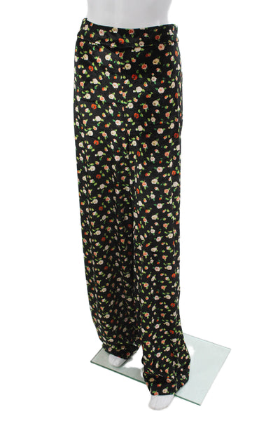 Sezane Womens Black Floral Dress Pants Zip Size 42