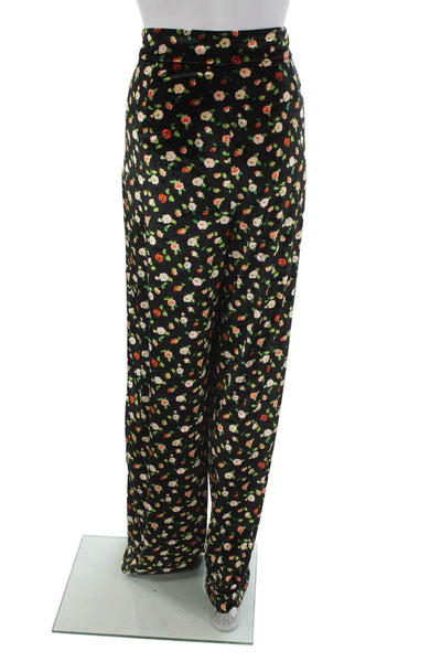 Sezane Womens Black Floral Dress Pants Zip Size 42