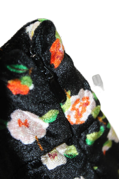 Sezane Womens Black Floral Dress Pants Zip Size 42