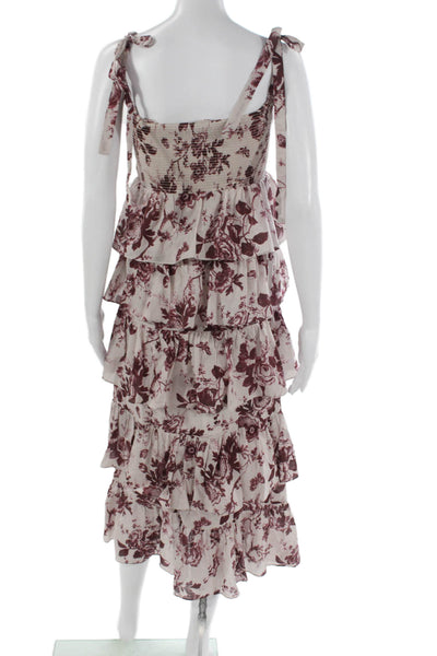 OPT Women Maxi Floral Dress Multicolor Square Neck Sleeveless Size XS