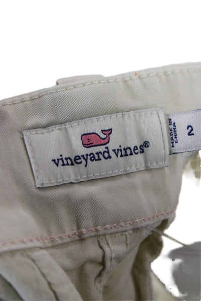 Vineyard Vines Womens Chino Shorts Beige Cotton Spandex Size 2