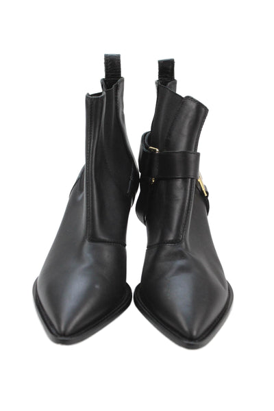 Moschino Women's Pointed Toe Embellish Ankle Boots Black Size 8