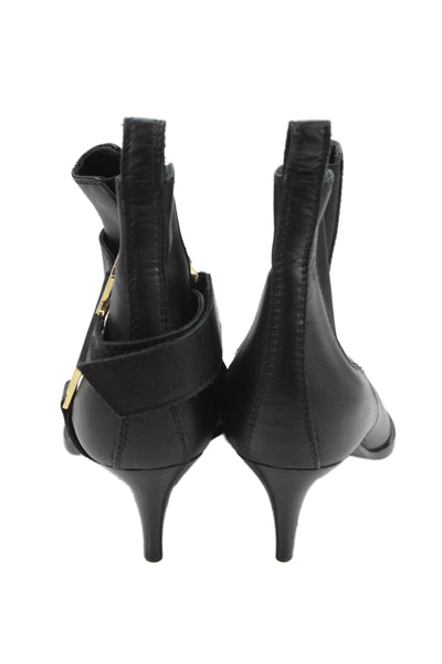 Moschino Women's Pointed Toe Embellish Ankle Boots Black Size 8