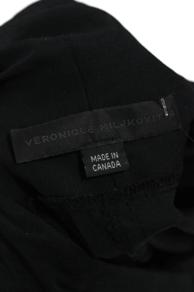 Veronique Miljkovitch Womens Sheath Dress Black Cotton Short Sleeve Size XL