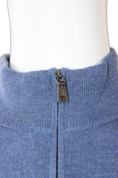 Joseph Abboud Mens Blue Mock Neck Pullover Merino Wool Sweater Size 2XLT
