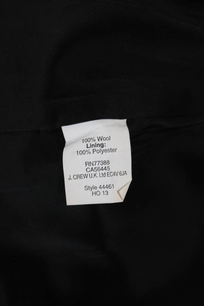 J Crew Women Black Wool Straight Pencil Skirt Knee Length Zip Size 0