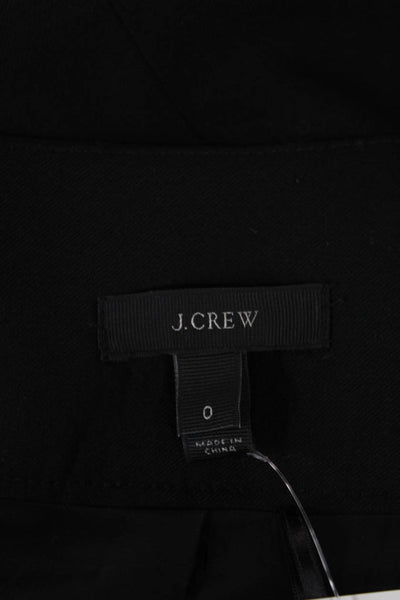 J Crew Women Black Wool Straight Pencil Skirt Knee Length Zip Size 0