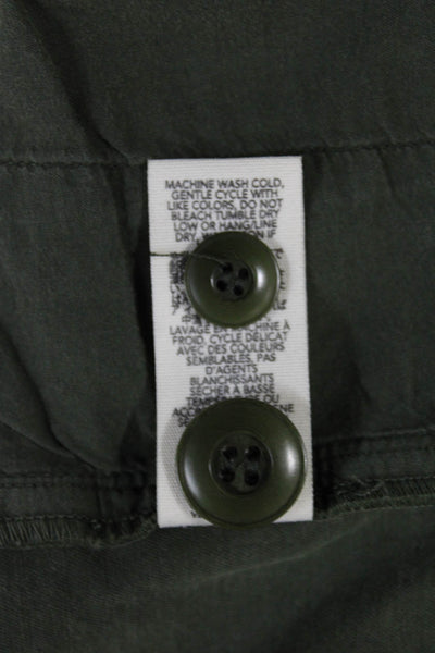 The Great Womens Paperbag Pants Green Cotton Tie Waist Size 28