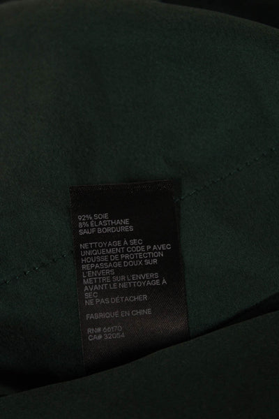 Zimmermann Womens Mini Dress Green Silk Long Sleeve Mock Neck Zip Size 1