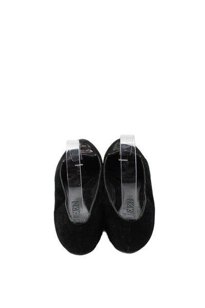 Alexander McQueen Womens Velvet Sequined Skull Flats Black Size 6