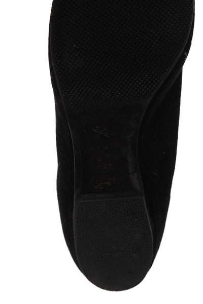 Alexander McQueen Womens Velvet Sequined Skull Flats Black Size 6