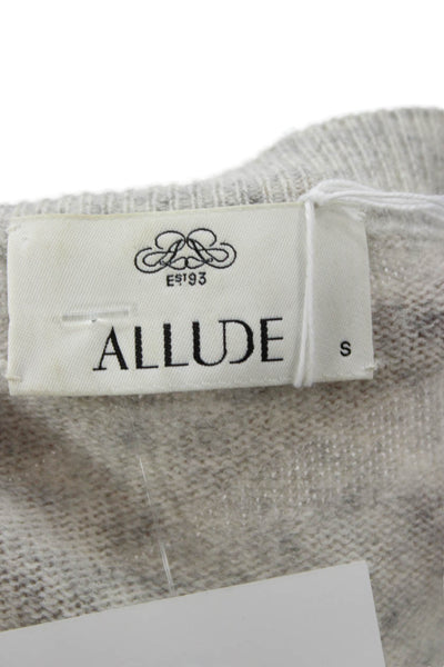 Allude Women Gray Pullover Sweater Crew Neck Long Sleeve 70% Virgin Wool Size S