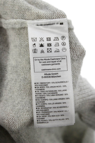 Allude Women Gray Pullover Sweater Crew Neck Long Sleeve 70% Virgin Wool Size S