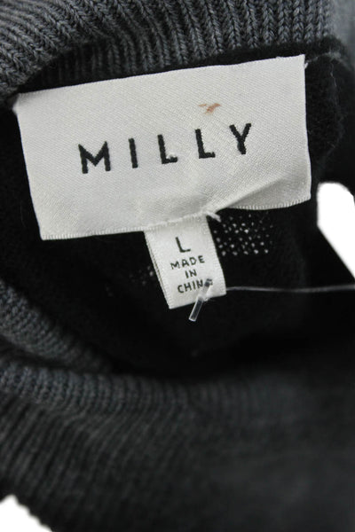 Milly Womens Black Merino Sweater Dress Long Sleeve Cowl Neck Size L