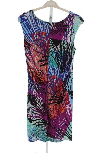 Ellen Tracy Womens Sheath Dress Multicolor Geometric Sleeveless Zip Size 10