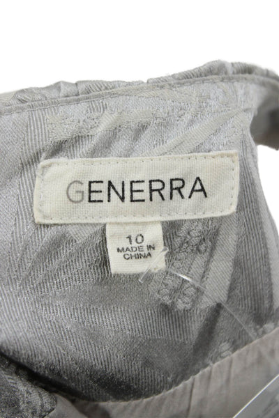 Genera Women Shift Dress Gray Sleeveless Geometric Knee Length Size 10