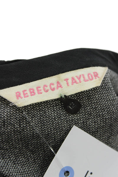 Rebecca Taylor Women Sheath Dress Black Animal Print Long Sleeve Size 12