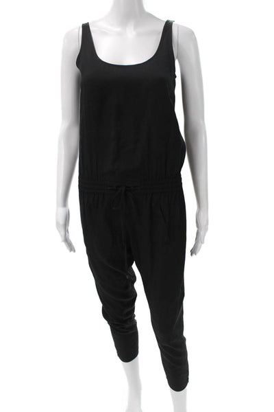 Vince Womens Black Silk Scoop Neck Sleeveless Jumpsuit Size 00