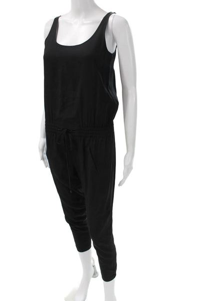 Vince Womens Black Silk Scoop Neck Sleeveless Jumpsuit Size 00