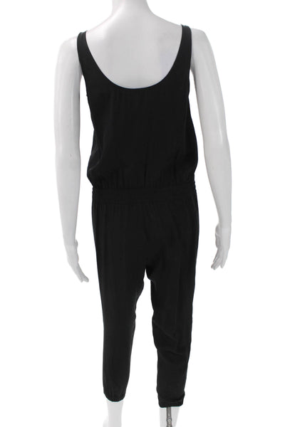 Vince Womens Black Silk Scoop Neck Sleeveless Jumpsuit Size 00