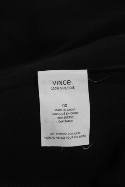 Vince Womens Black Silk Scoop Neck Sleeveless Jumpsuit Size 00