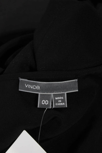 Vince Womens Black Silk Scoop Neck Sleeveless Jumpsuit Size 00