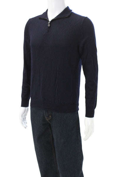 The Men's Store at Bloomingdale's Mens Wool Blue Mock Neck Sweater Size M