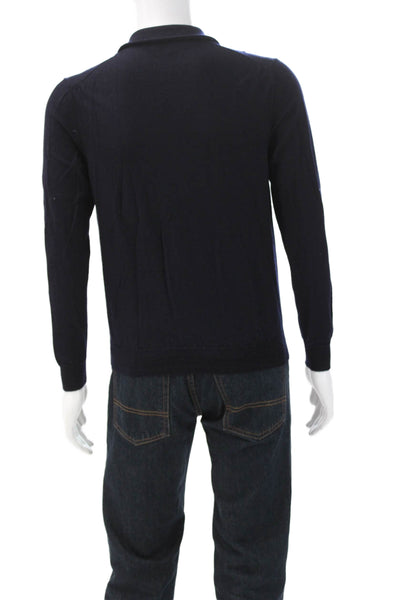 The Men's Store at Bloomingdale's Mens Wool Blue Mock Neck Sweater Size M