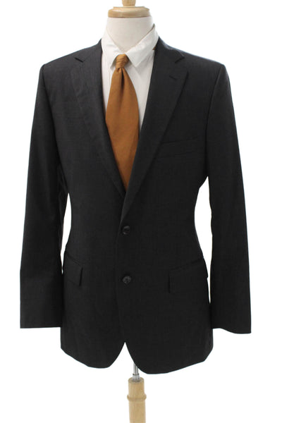 Brooks Brothers Mens 2 Piece Wool Suit Jacket Gray Button Size 40