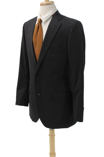 Brooks Brothers Mens 2 Piece Wool Suit Jacket Gray Button Size 40