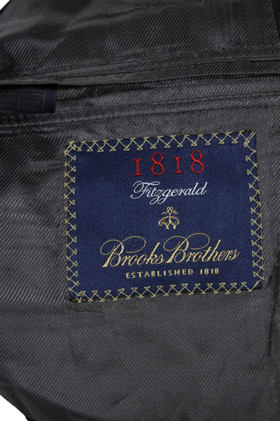 Brooks Brothers Mens 2 Piece Wool Suit Jacket Gray Button Size 40