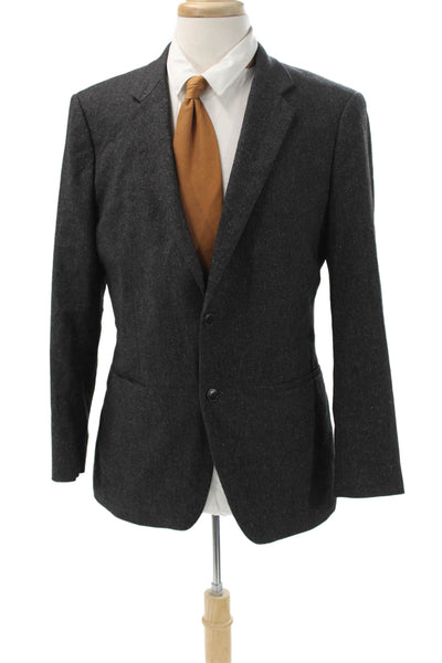 Theory Mens Gray Wool Blend Blazer Button Size 40