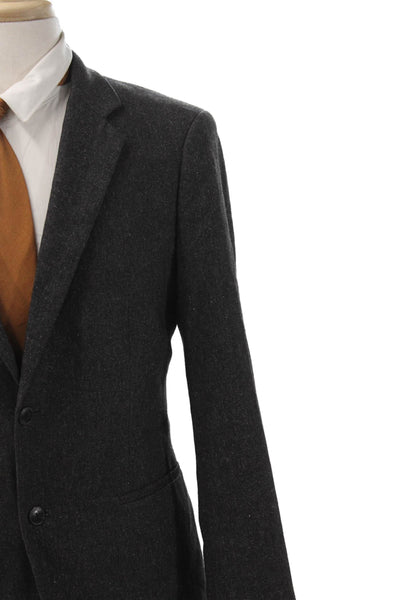 Theory Mens Gray Wool Blend Blazer Button Size 40