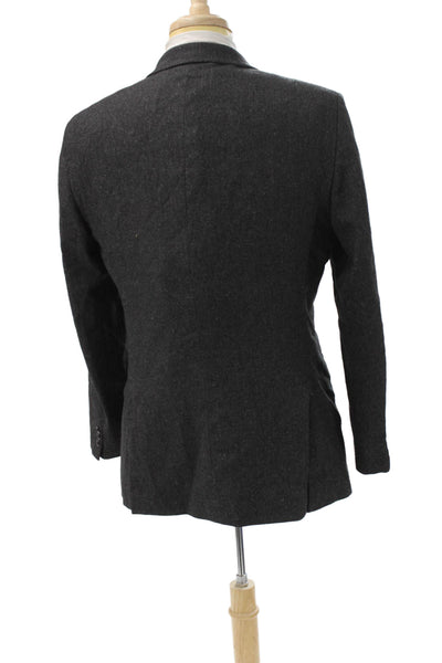 Theory Mens Gray Wool Blend Blazer Button Size 40
