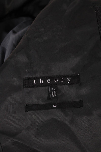 Theory Mens Gray Wool Blend Blazer Button Size 40