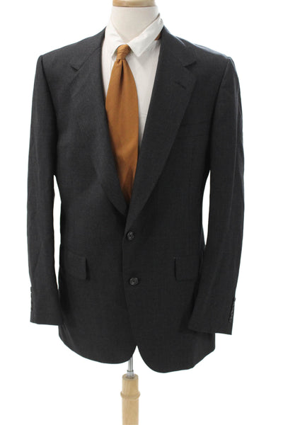 Hart Schaffner Marx Men 2 Piece Wool Gray Suit Jacket Solid Size 42