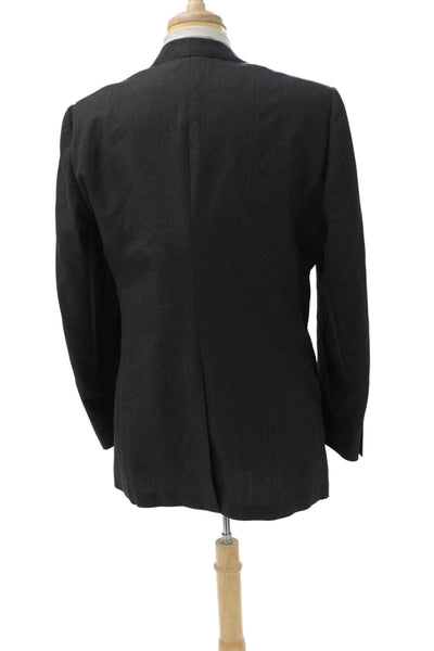 Hart Schaffner Marx Men 2 Piece Wool Gray Suit Jacket Solid Size 42