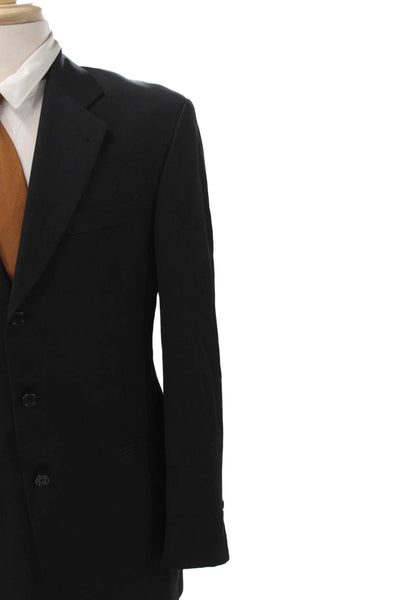 Enzo Tovare Mens Suit Jacket Black Wool Button Size 52