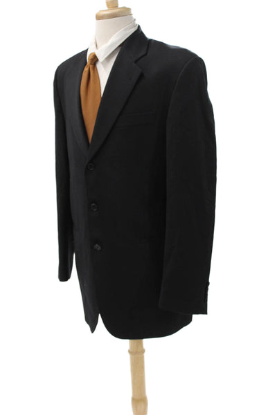Enzo Tovare Mens Suit Jacket Black Wool Button Size 52