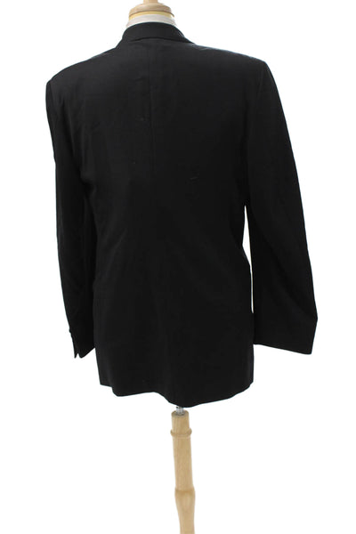 Enzo Tovare Mens Suit Jacket Black Wool Button Size 52