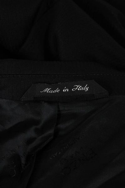 Enzo Tovare Mens Suit Jacket Black Wool Button Size 52