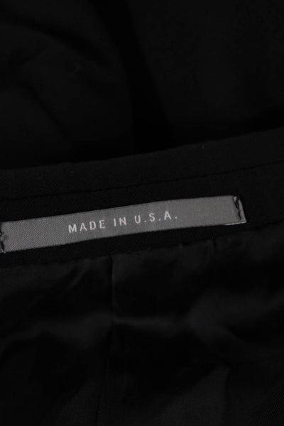 Hickey Freeman Men Black Wool Jacket Solid Button Size 46